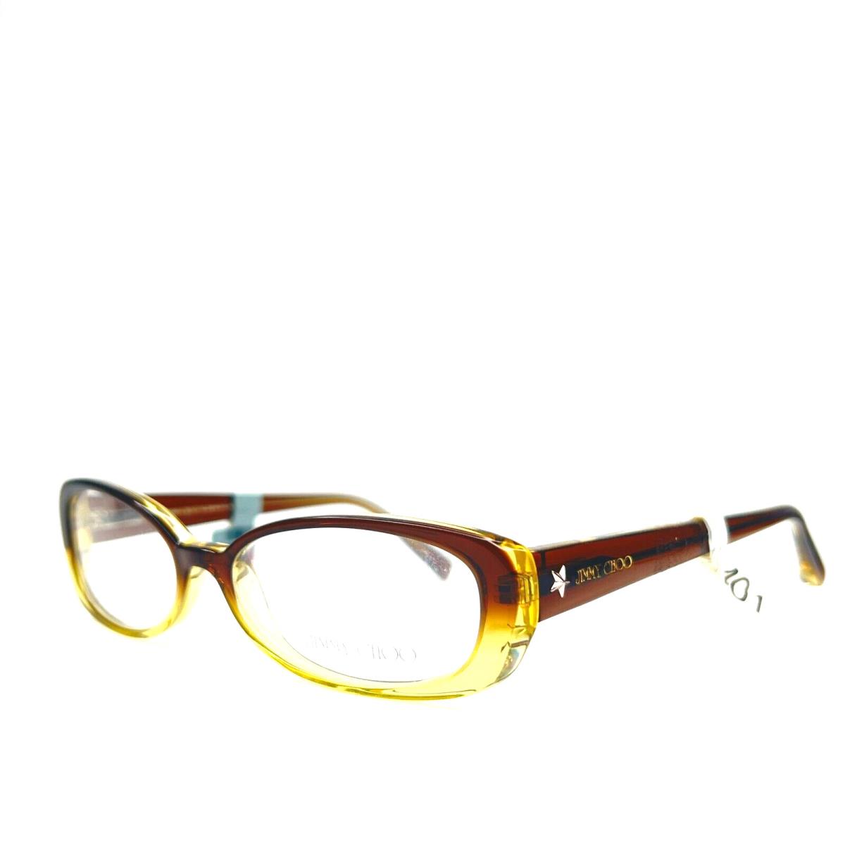 Jimmy Choo JC37 AT8 Eyeglasses Frames Brown Clear Yellow Cat Eye 51-15 135 mm