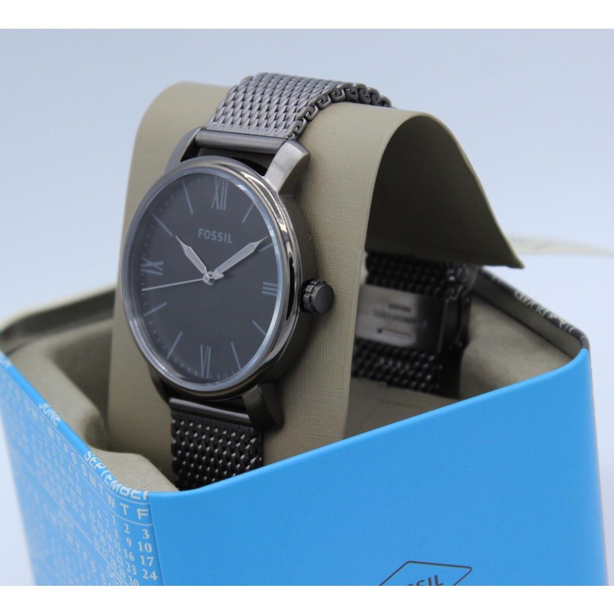 Fossil Rhett Gunmetal Grey Smoke Black Mesh Men`s BQ2370 Watch