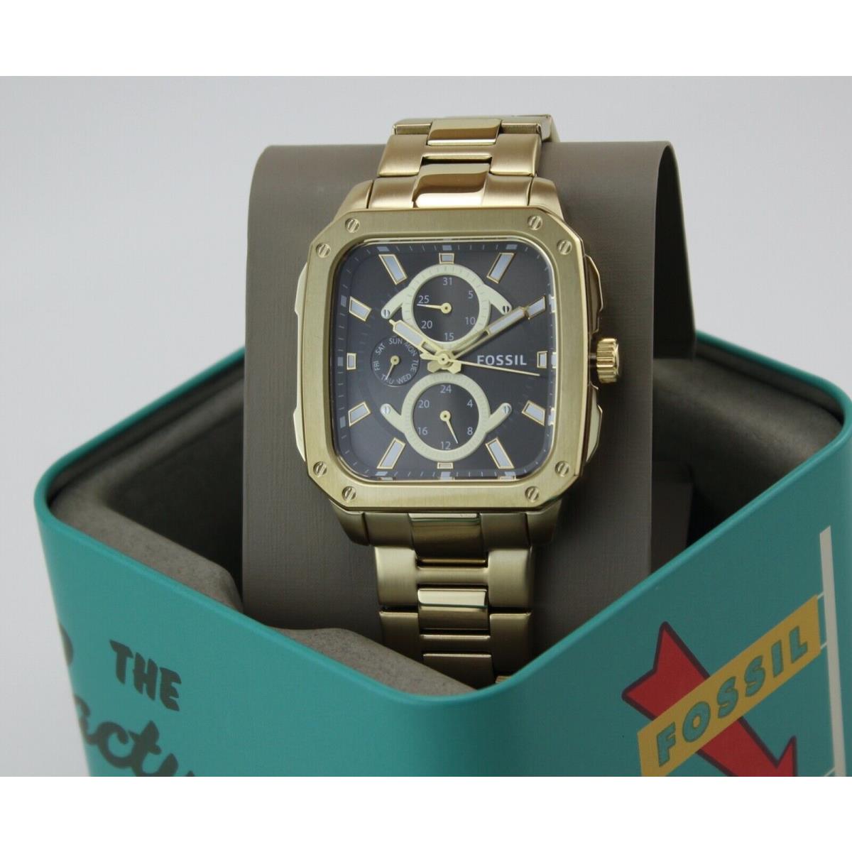 Fossil Inscription Gold Gunmetal Chronograph BQ2656 Men`s Watch