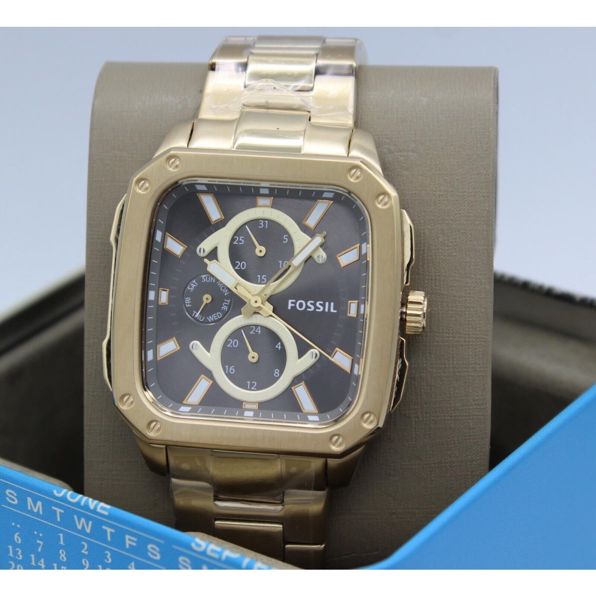 Fossil Inscription Gold Gunmetal Chronograph BQ2656 Men`s Watch