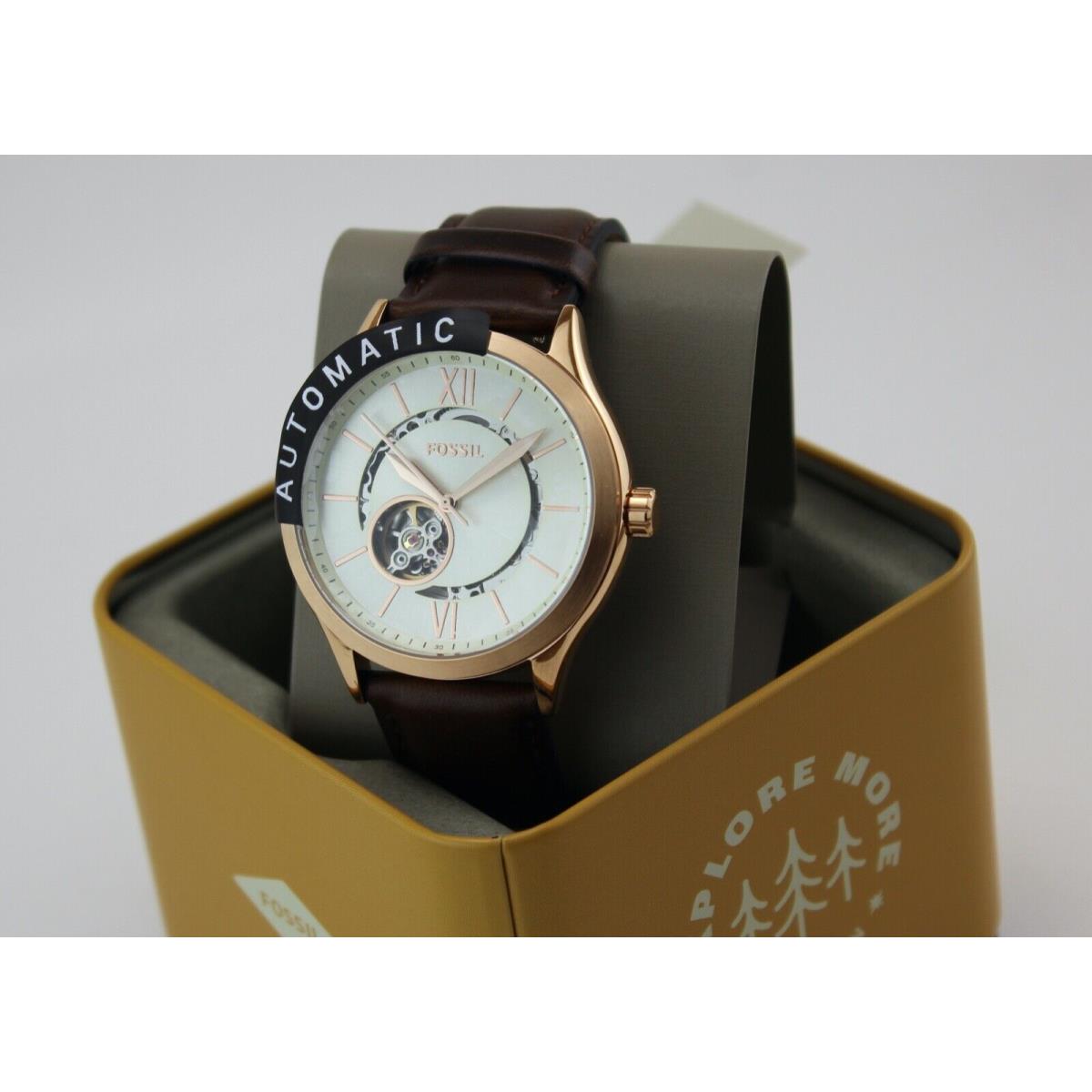 Automatic Fossil Fenmore Midsize Brown Rose Gold BQ2650 Mens Watch