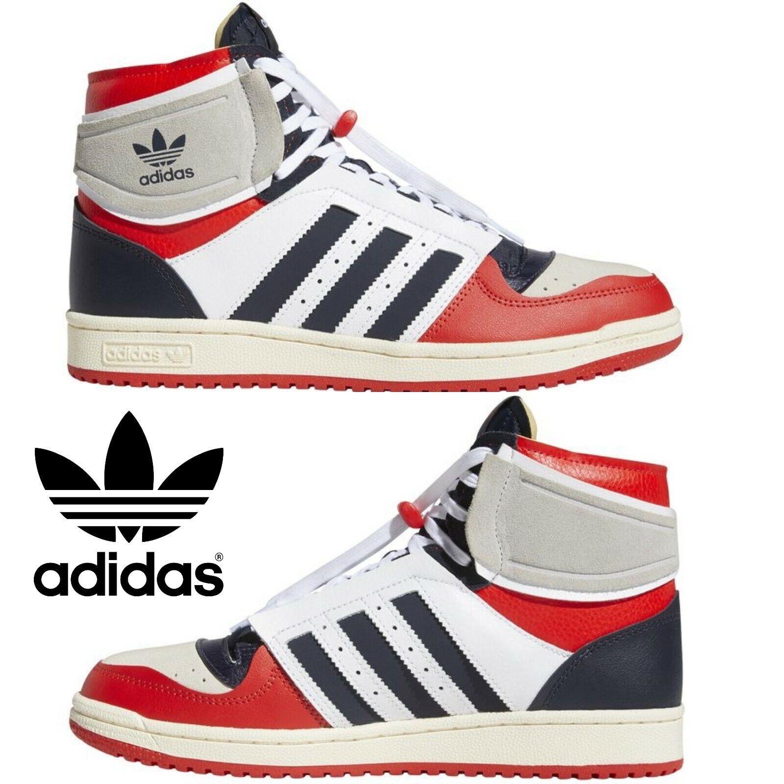 Adidas Originals Top Ten Mid Men`s Sneakers Comfort Sport Casual Shoes White Red