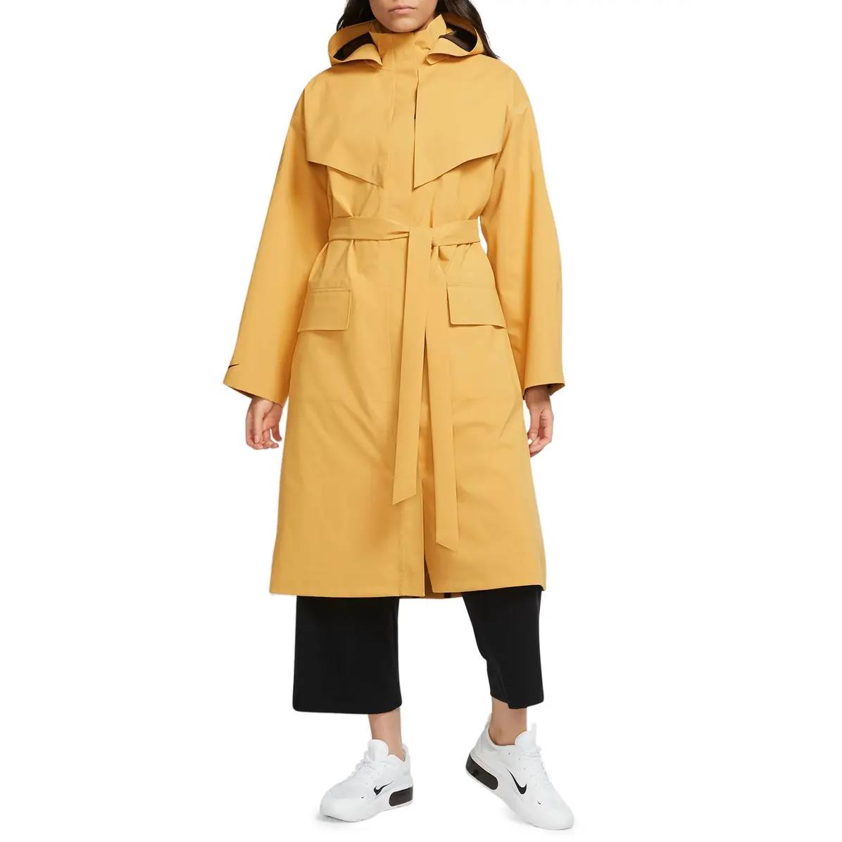 Nike Women`s Sportswear Tech Pack Buck Tan Long Hooded Jacket CZ8932-204 Siz M