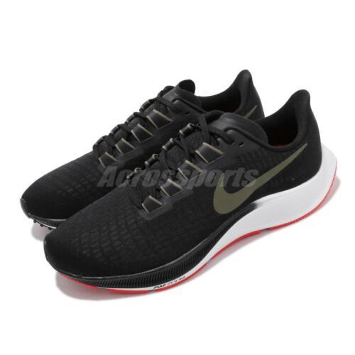 Nike Air Zoom Pegasus 37 Black Olive Aura White Men Running Shoes BQ9646-004