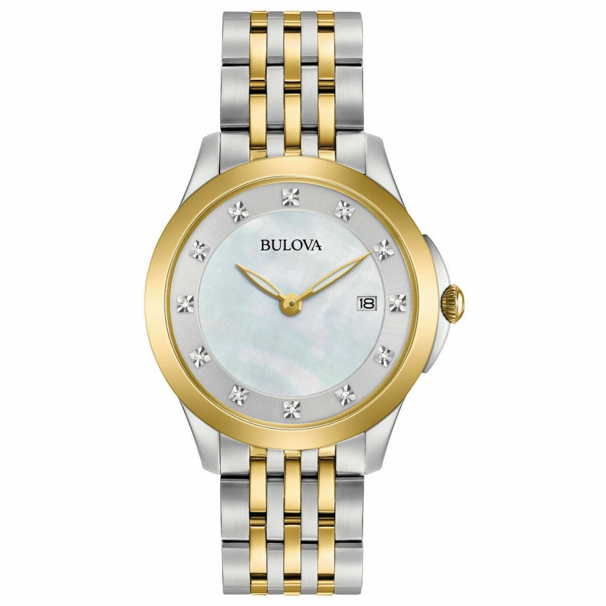 Bulova 98P161 Classics Diamond White Mother of Pearl Dial Ladies Watch