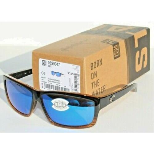 Costa Del Mar Cut 580 Polarized Sunglasses Coconut Fade/blue Mirror 580G