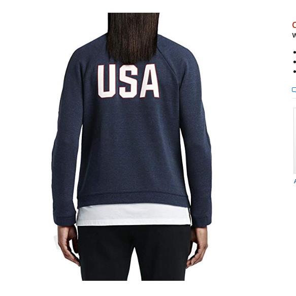 Nike Women`s Team Usa 2016 Olympics Tech Fleece Red White Blue M