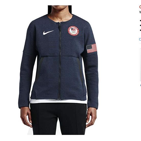 Nike Women`s Team Usa 2016 Olympics Tech Fleece Red White Blue M - Navy