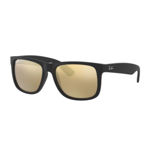 Ray-ban Justin Gold Mirrored Black Frame Unisex Sunglasses RB4165 622/5A 51 - Black Frame, Gold Lens