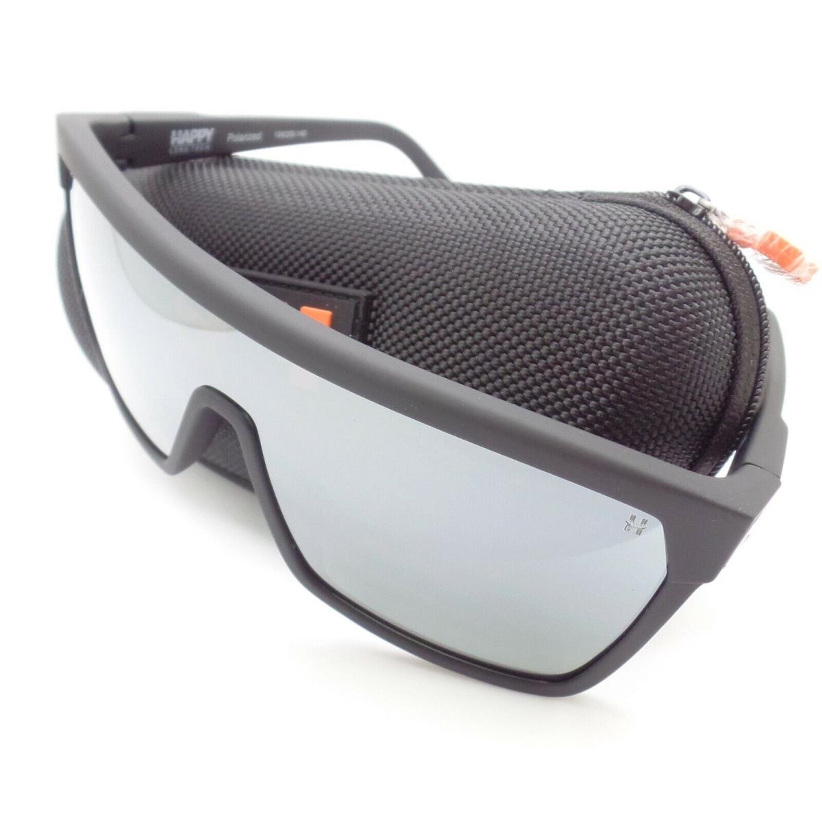Spy Optics Flynn Soft Matte Black Silver Polarized Sunglasses - Frame: Black, Lens: Gray