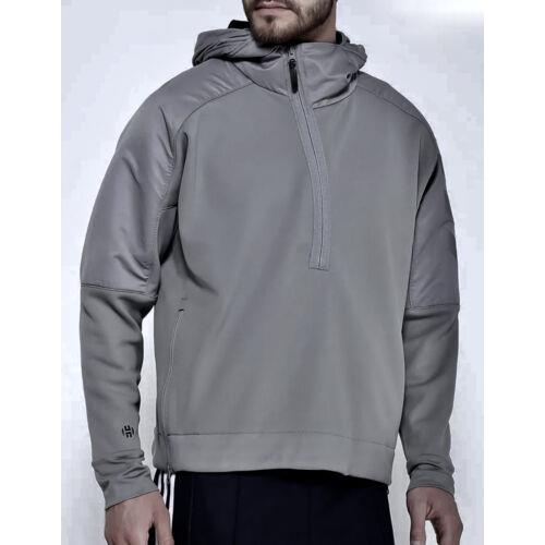 Adidas Harden Mvp Grey 3/4 Zip Sweatshirt Fleece Pullover Jacket Mens XL