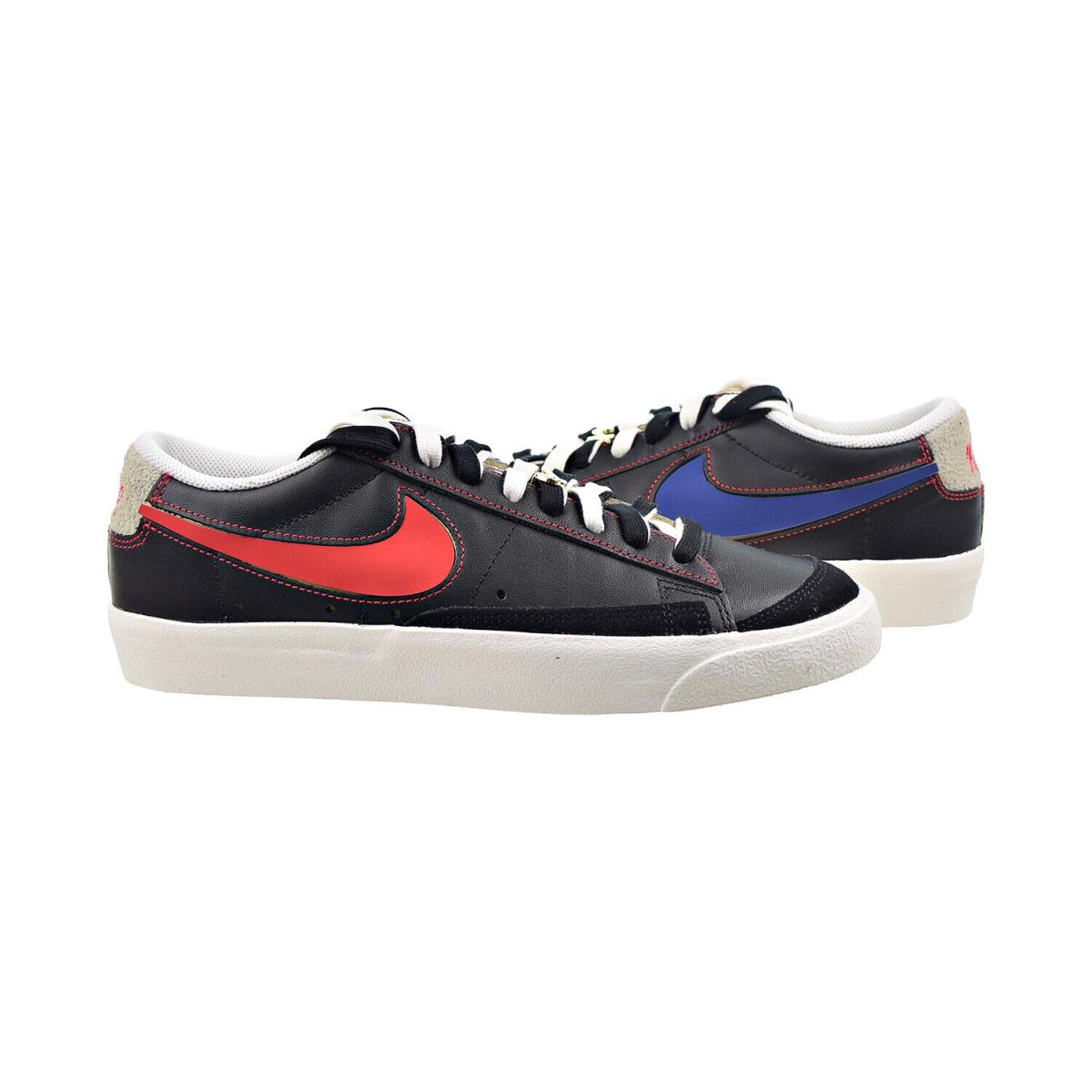 Nike Blazer Low 77 Premium `removable Swoosh` Men`s Shoes Black DH4370-001 - Black-Deep Royal Blue
