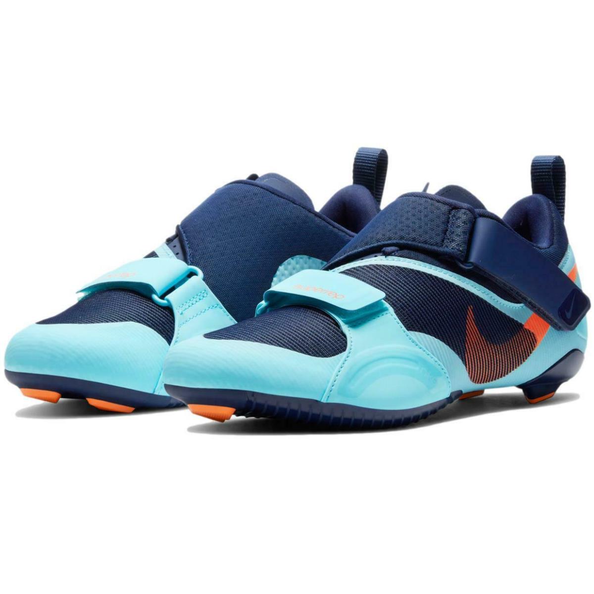 Nike Men`s Superrep Indoor Cycling Shoes `blue Void Copa Orange` CW2191-484 - Blue Void/Total Orange-Copa