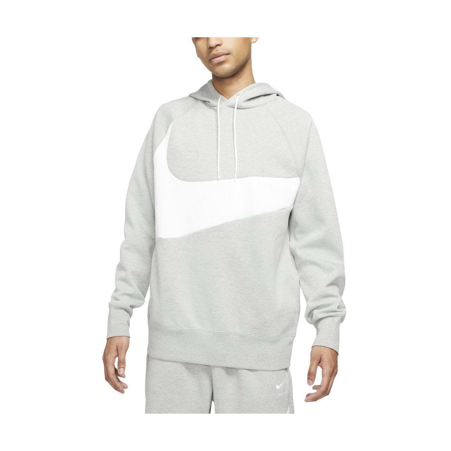 Nike Sportswear Swoosh Tech Fleece Men`s Pullover Hoodie Grey Heather DD8222