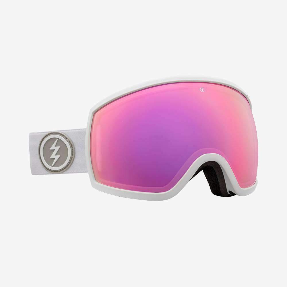 Electric Visual Egg Matte White Snowboarding Goggles Brose / Pink Chrome