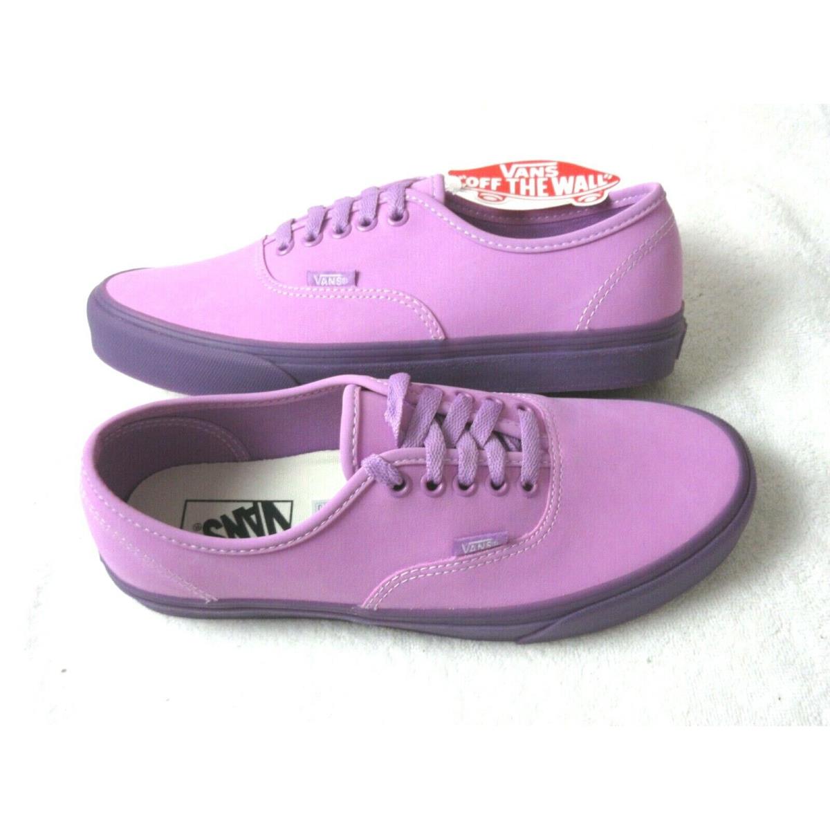 Vans Authentic Women`s Translucent Gum Violet Purple Skate Shoes Size 7.5