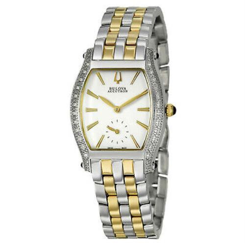 Bulova Accutron 65R102 Saleya 24 Diamonds Two Tone Watch 995 Great Gift