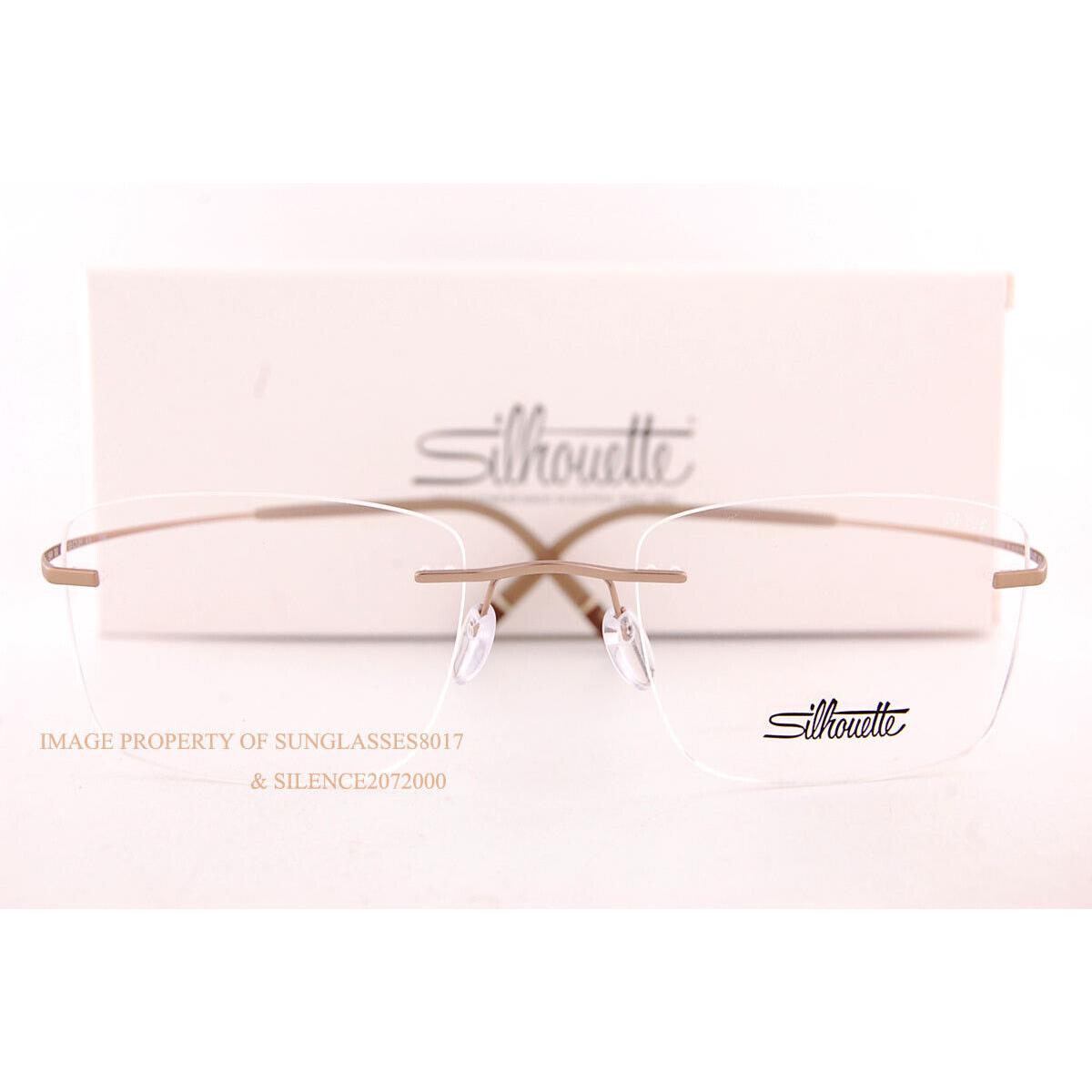 Silhouette Eyeglass Frames Tma The Icon 5541 DQ 8540 Mercury Sand Titanium