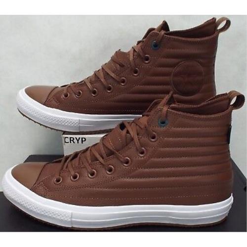 Mens 10 Converse Ctas WP Boot Hi Dark Clove Leather Shoes Boots 157491C