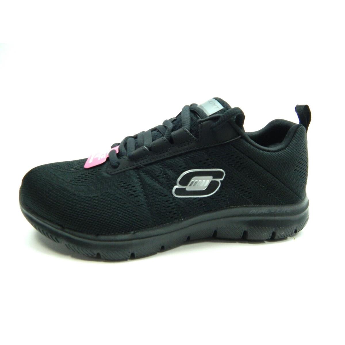 Skechers Wide Fit Flex Appeal 2.0 Black Women Shoes Size 5