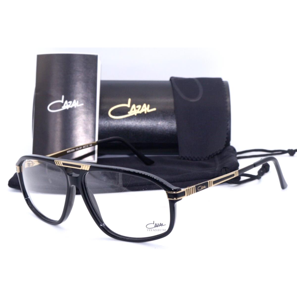 Cazal MOD.6024 COL.001 Polished Black-gold Frame Eyeglasses 60-12