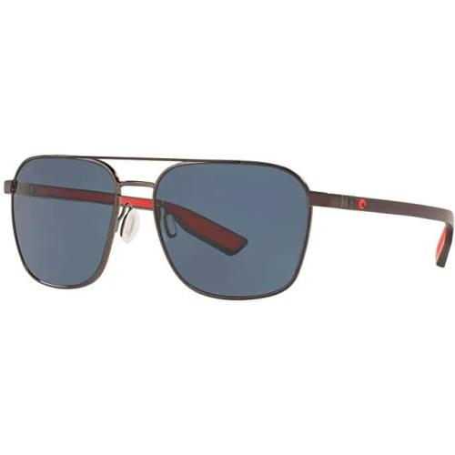 Costa Del Mar Shiny Dark Gunmetal/gray 580P Polarized WDR295 Ogp Sunglasses