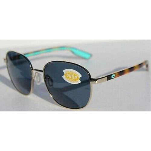 Costa Del Mar COSTA DEL MAR Egret POLARIZED Womens Sunglasses Shiny Gold/Gray 580P NEW 