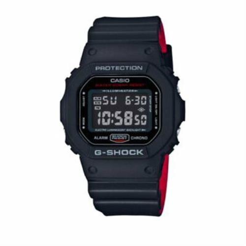Casio G-shock DW5600HR-1 Black x Red Color Series Resin Digital 200m Men`s Watch