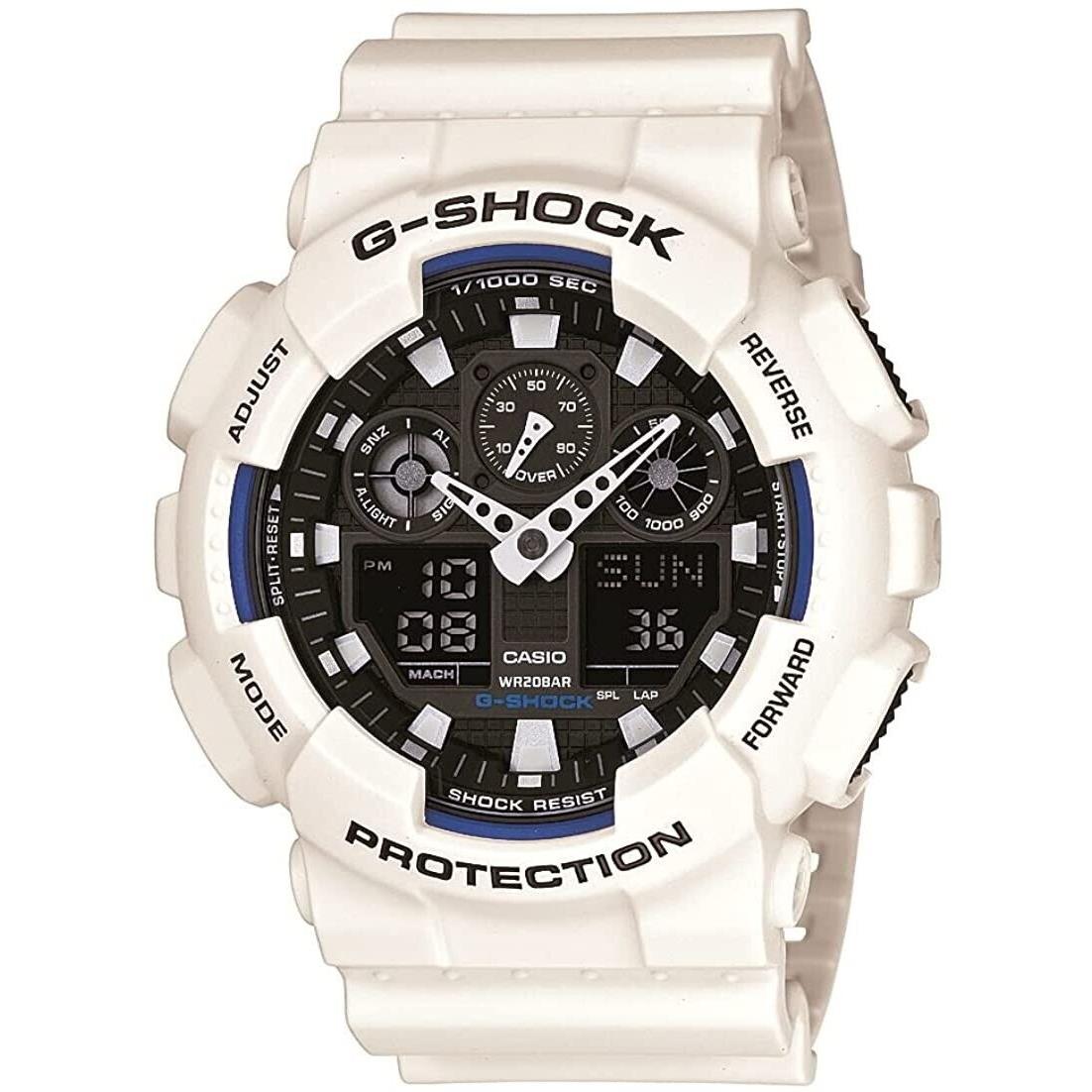 Casio G-shock GA100B-7A Standard Analog-digital White Resin 200m Men`s Watch