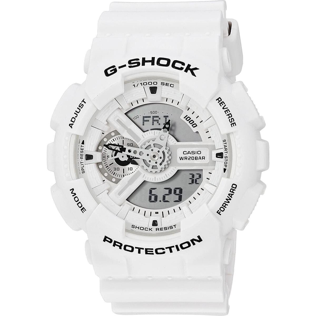 Casio G-shock GA-110MW-7A Display Men`s Quartz Watch Marine White Resin Band