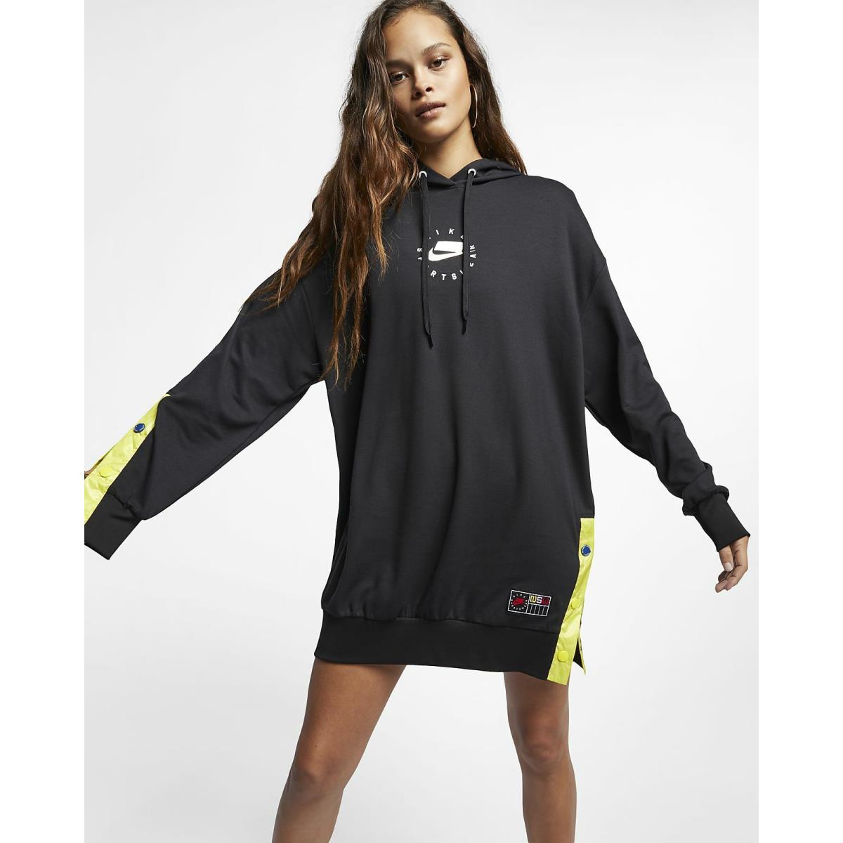 Nike Women`s Sportswear Hoodie Dress AR2835-010 Size Xsmall Black