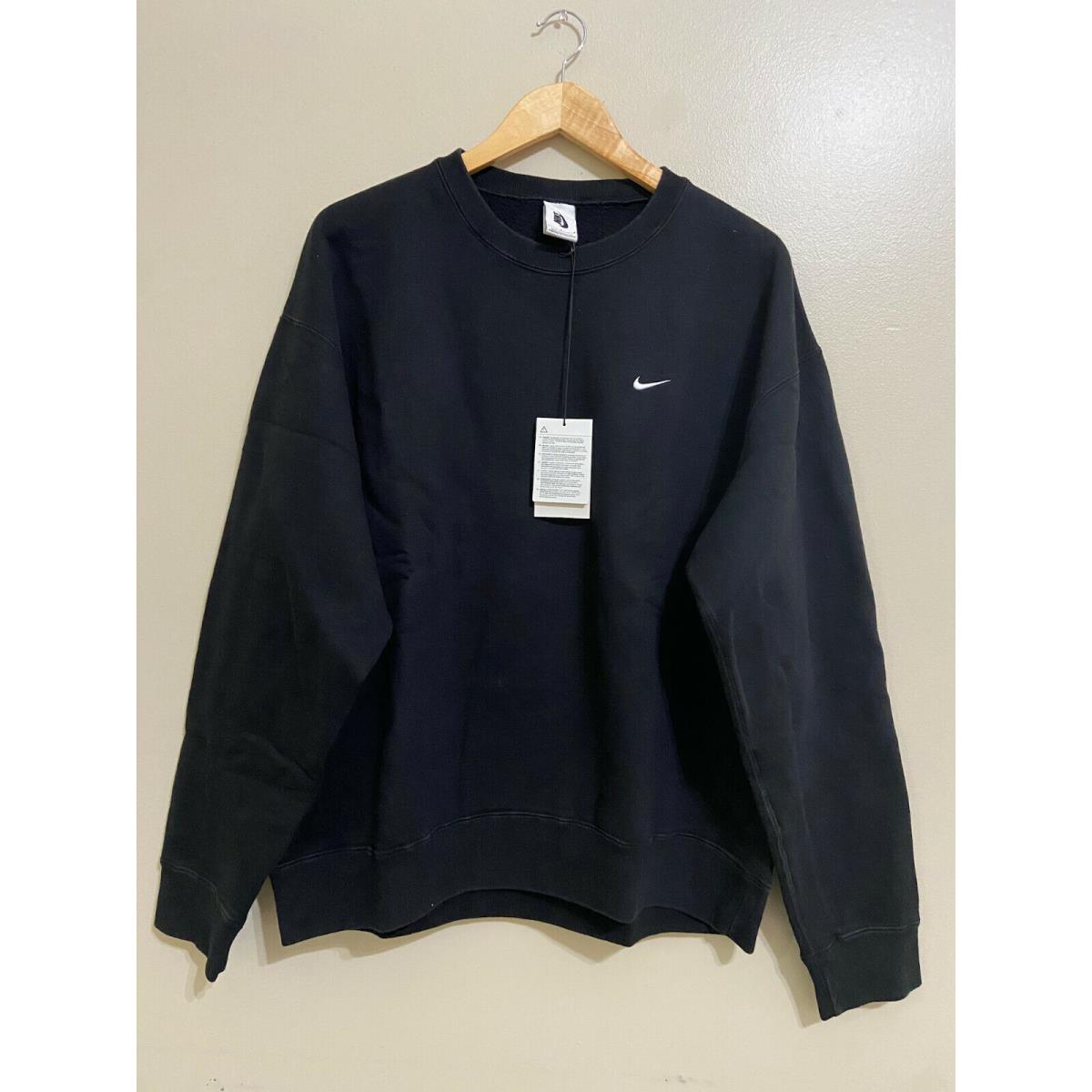 Nikelab Nrg Crew Neck Fleece Pullover Sweater Sweatshirt Black Mens L CZ5353-010