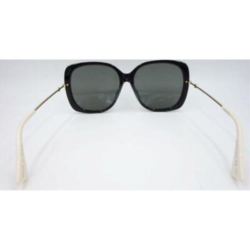 Gucci sunglasses Women - Polished black and gold tone Frame, Gray Lens 1