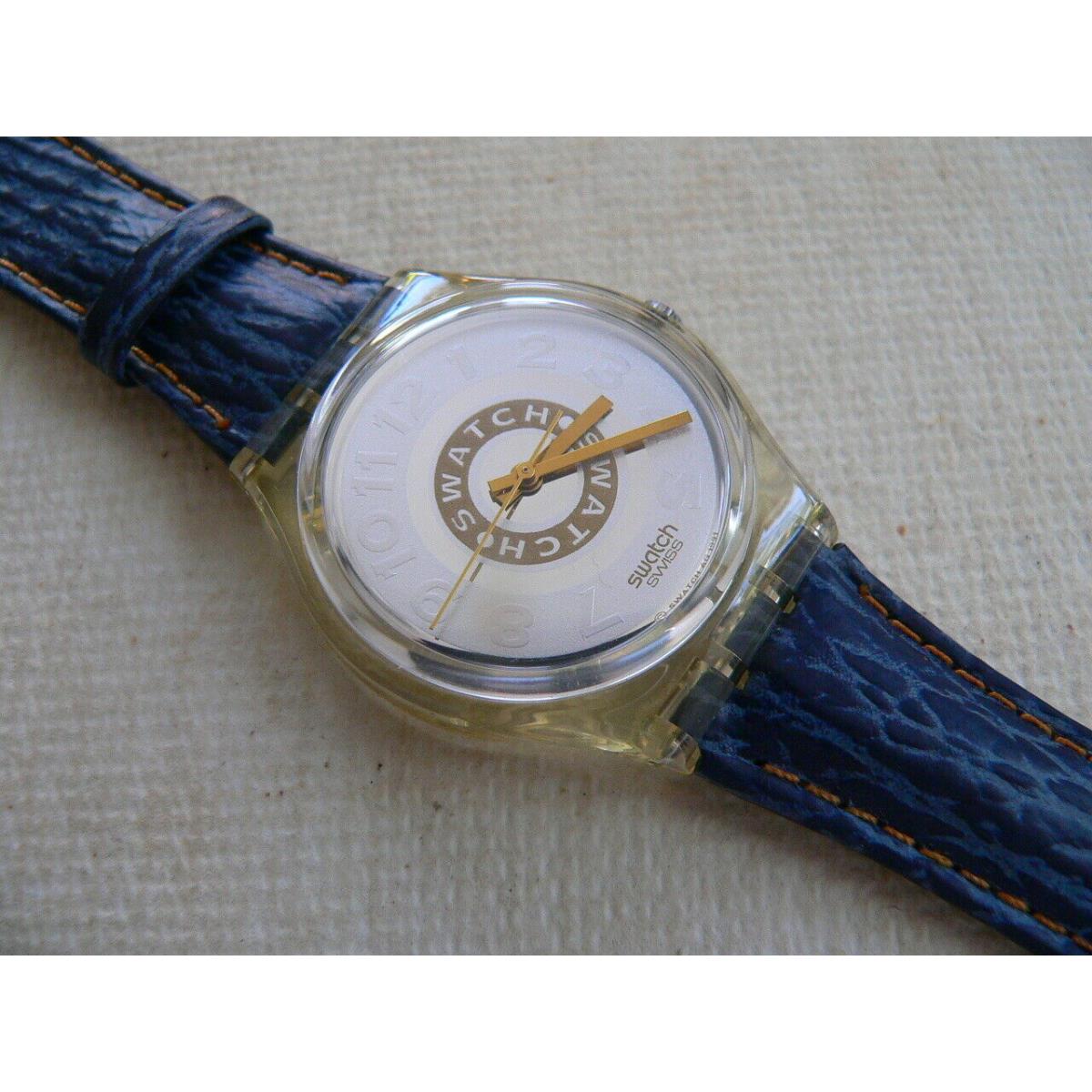 1992 Standard Swiss Swatch Watch Delave GK145 Leather b