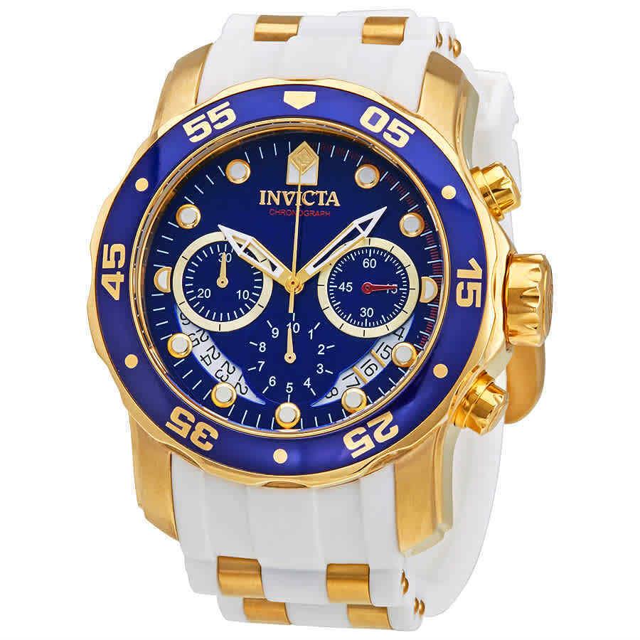 Invicta Pro Diver Chronograph Mop White Polyurethane Men`s Watch 20288