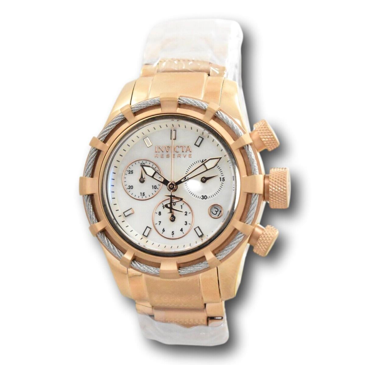 Invicta Reserve Women`s 40mm Mother of Pearl Rose Gold Chronograph Watch 90010