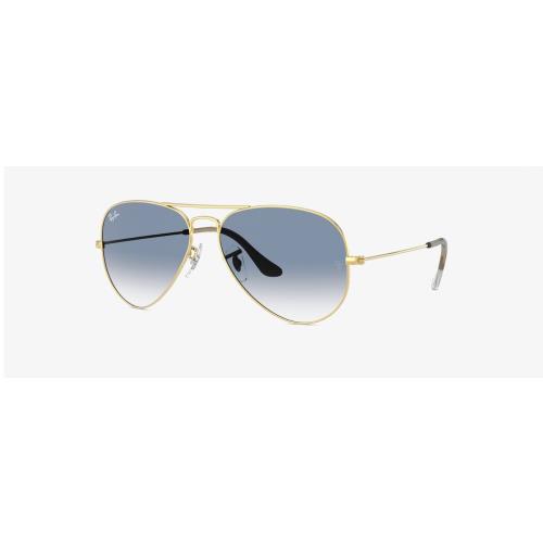 Ray Ban Aviator 3025 58-14 Polished Gold Custom Lab Blue Gradient Lens Polished