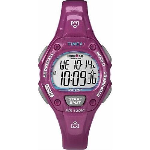 Timex T5K688 Ironman Triathlon Chronograph Lcd Digital Watch Indiglo 30 Lap