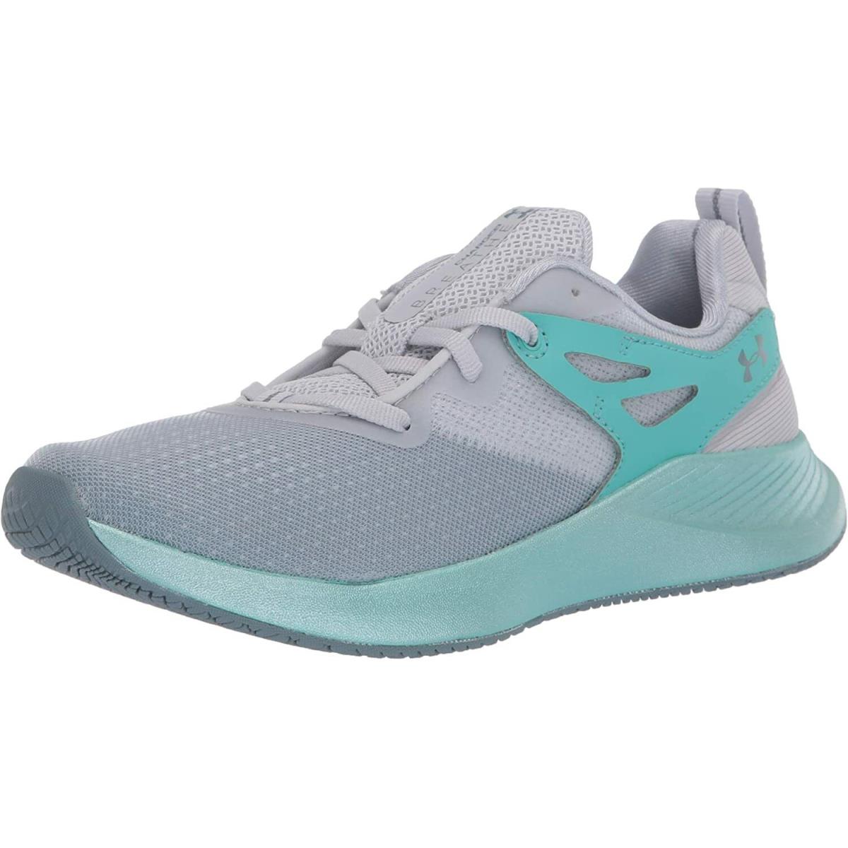 Under Armour Women`s Charged Breathe TR 2 Training Shoes - Halo Gray (101)/Radial Turquoise