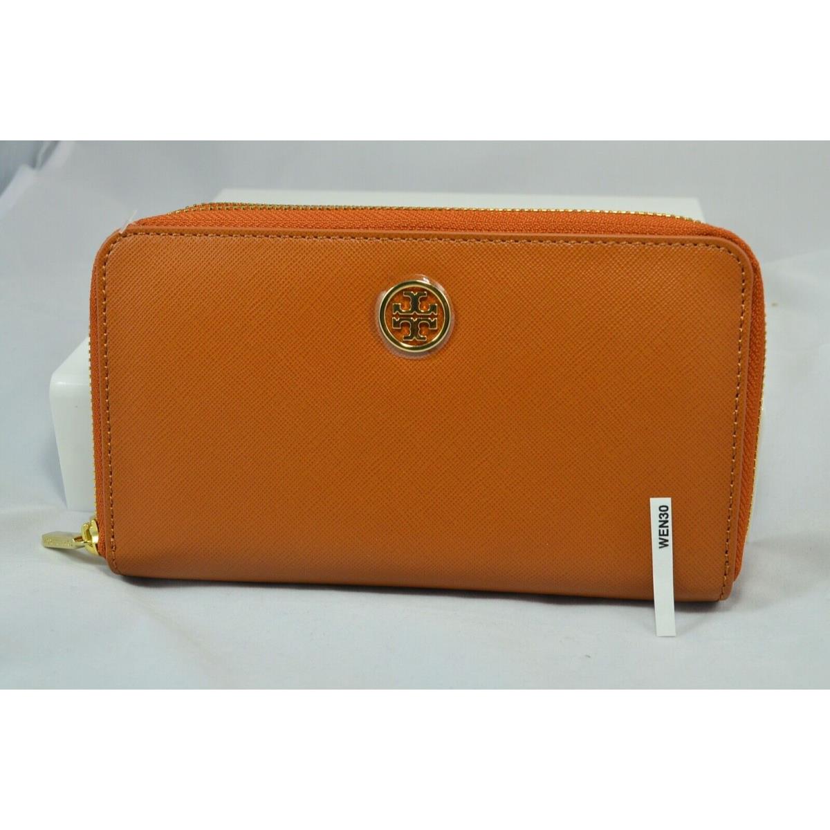 Tory Burch Robinson Luggage Brown Double Zip Continental Wallet 41149301