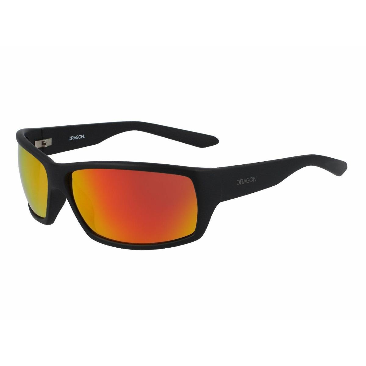 Dragon Alliance Venture 004 Black Orange Ion Men`s Wrap Style Sunglasses Med Fit