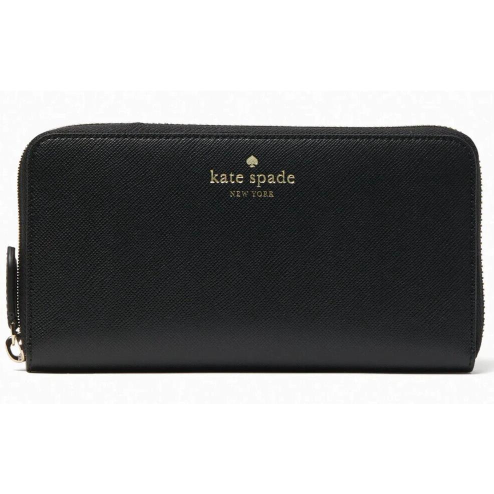 Kate Spade Brynn Large Continental Wallet Black Ziparound K4697 FS