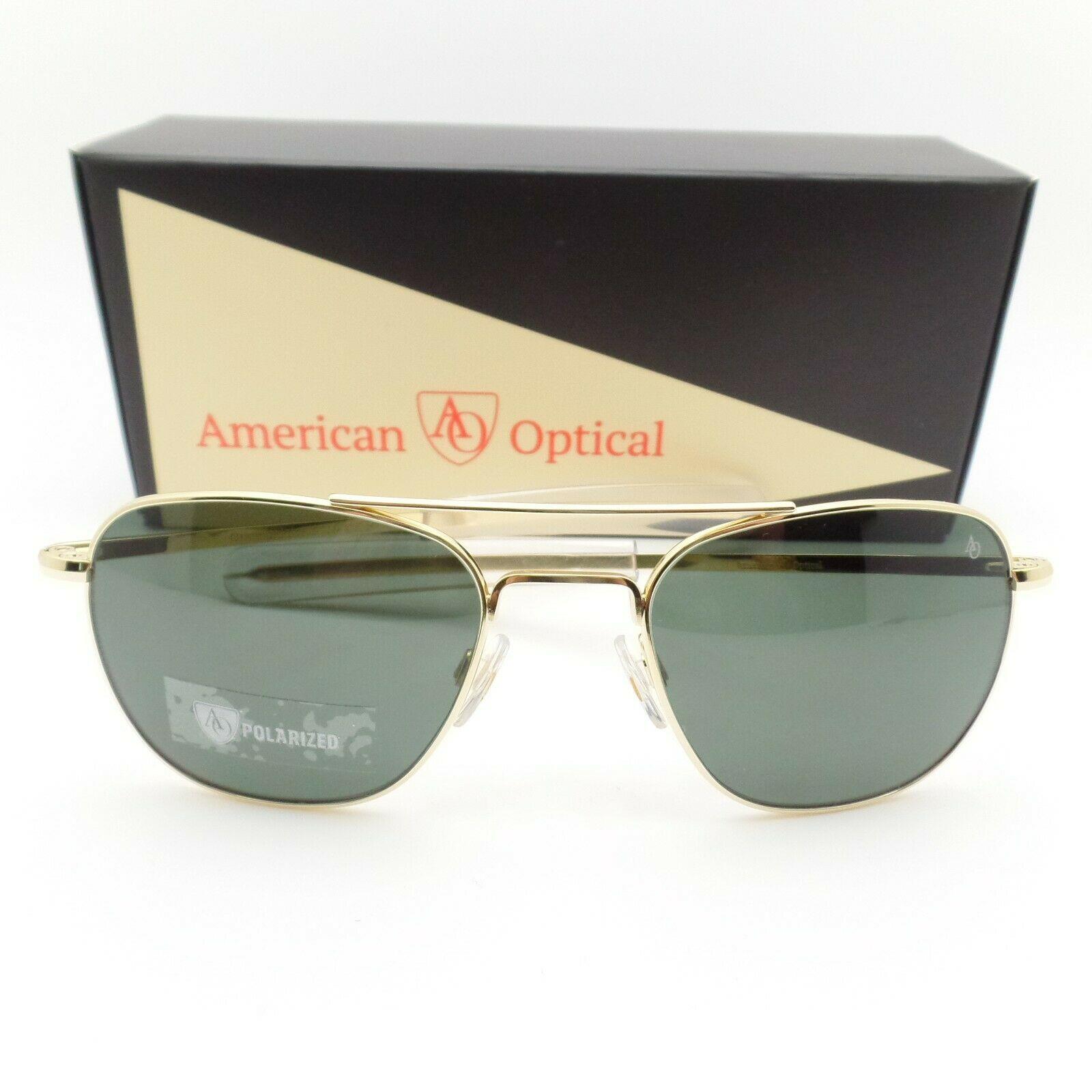 American Optical Original Pilot AO American Optical Pilot 52 Gold Green Glass Polar Bayonet Sunglasses