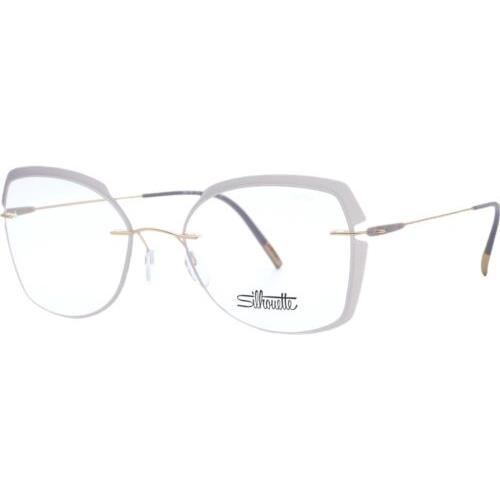 Silhouette Accent Rings 5500 GW 3730 Gold Violet Women`s Rimless Eyeglasses 54