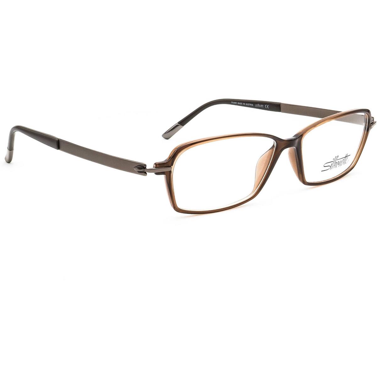 Silhouette Eyeglasses Spx 1552 40 6052 Titan Brown Rectangular Frame 53 14 135 - Brown Frame