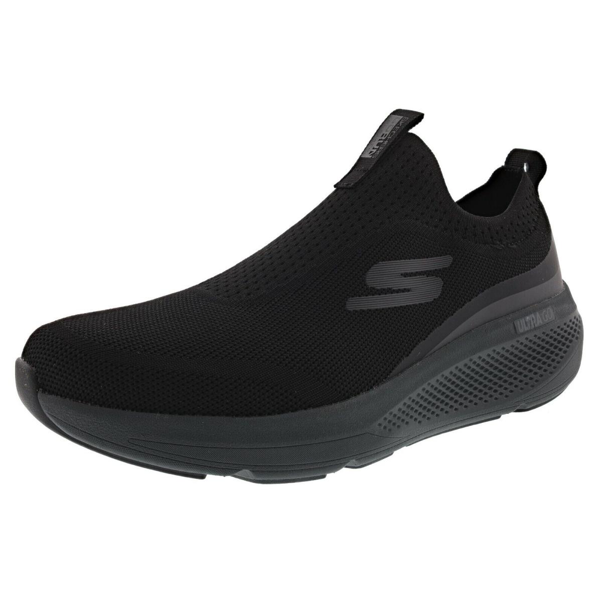 Skechers Men`s GO Run Elevate- Upgrade 220185BKW Slip ON Walking Shoes BLACK / BLACK