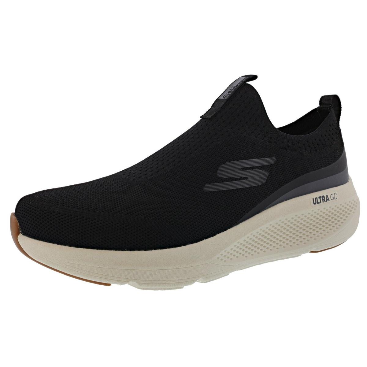 Skechers Men`s GO Run Elevate- Upgrade 220185BKW Slip ON Walking Shoes BLACK / WHITE