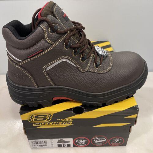 Skechers Men`s Burgin-sosder Industrial Boot - Brown - 77144 - Size US 10