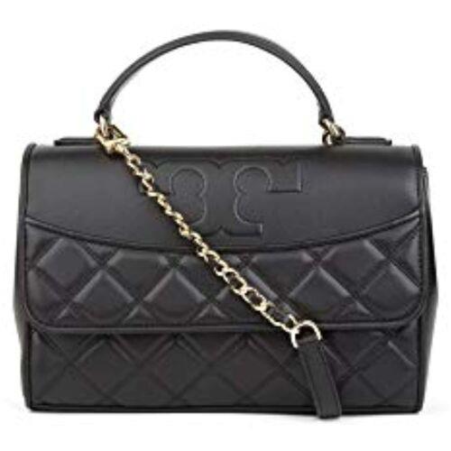 Tory Burch 78680 Savannah Black Leather Gold Hardware Women`s Bag