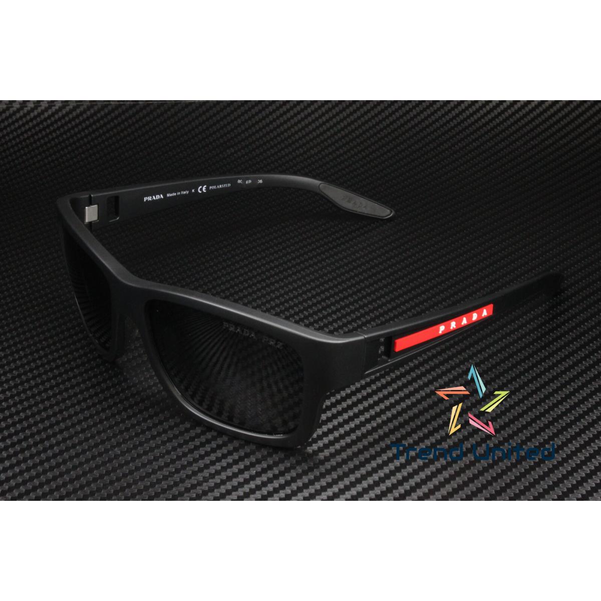 Prada Linea Rossa PS 01WS DG002G Black Polarized Dk Grey 59 mm Men`s Sunglasses - Frame: Black, Lens: Gray